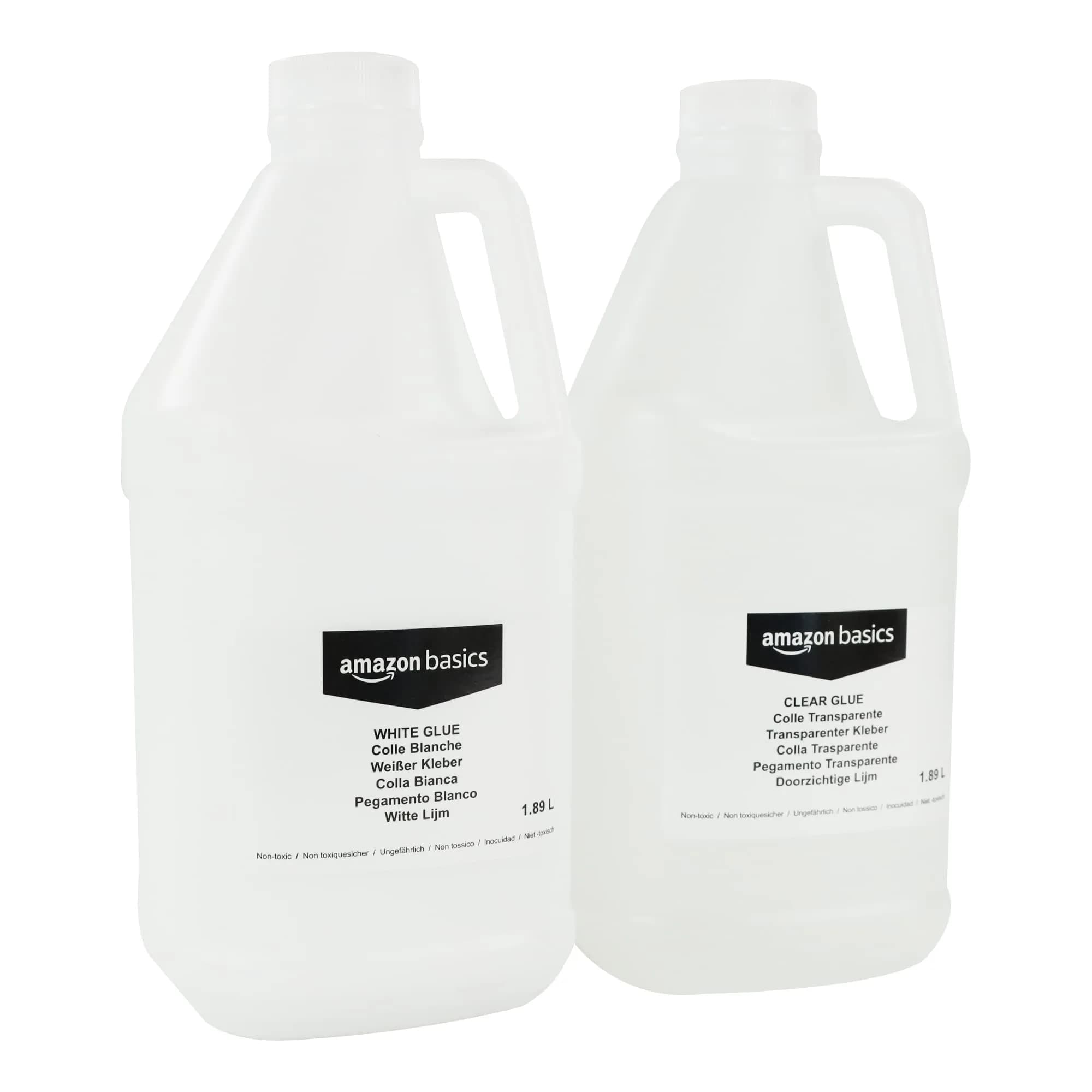 Amazon Basics Clear & White Craft Glue Combo 3.8L (128 fl oz) | ASTM D4236 Compliant — Transparent/White