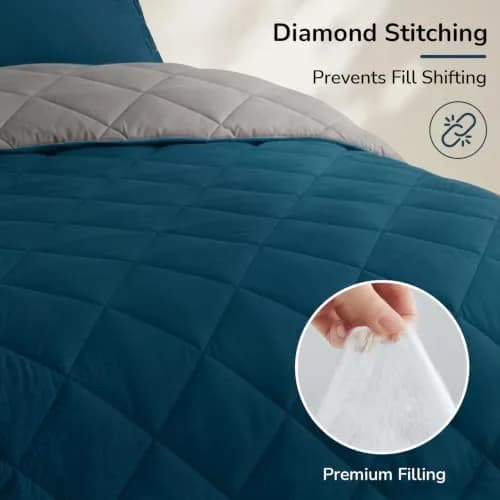 downluxe Twin Comforter Set Soft Reversible 2 Pieces | All-Season Cozy Bedding thumbnail 5