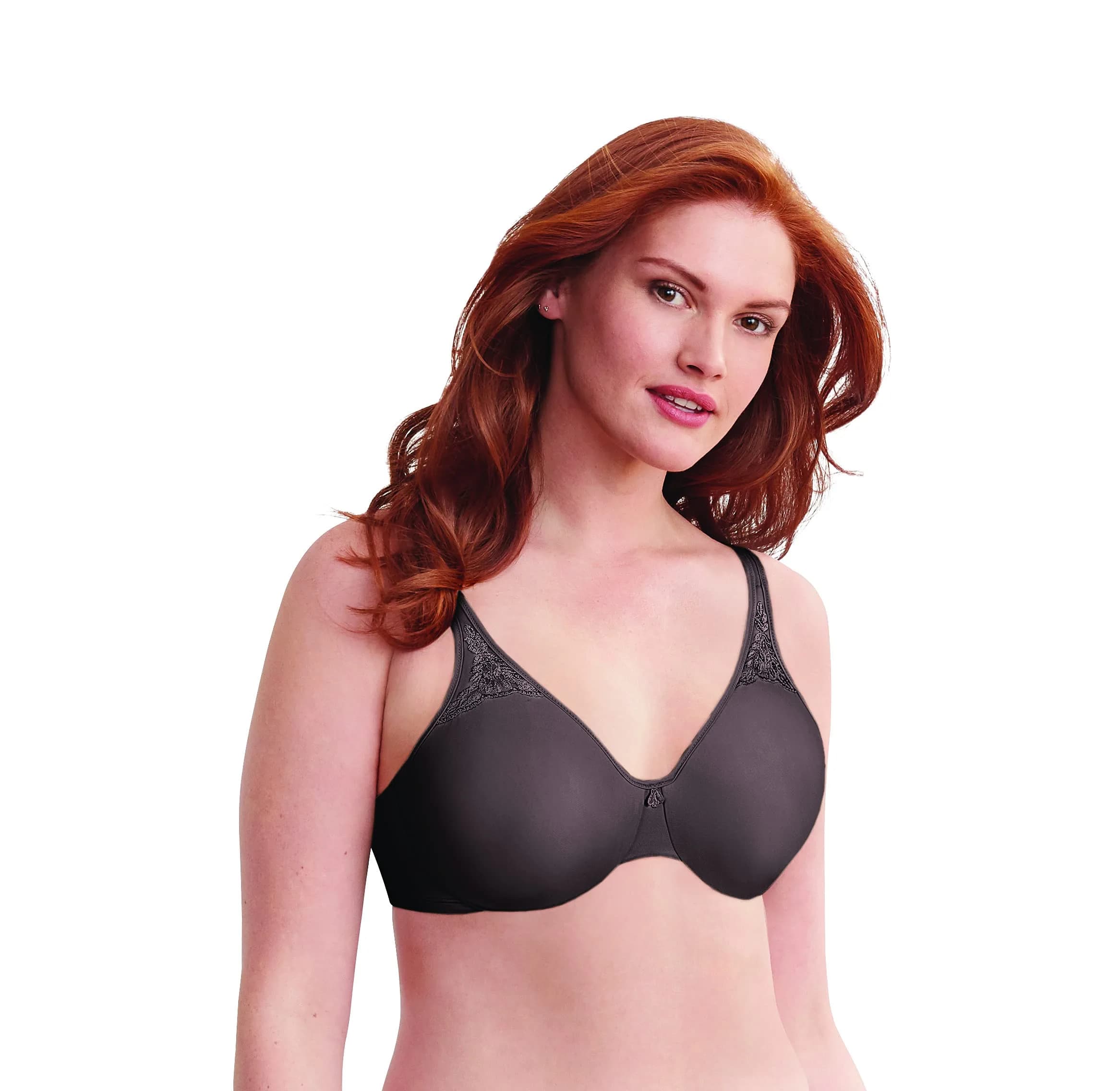 Bali Passion For Comfort Minimizer Underwire Bra, Silver Lace Print, 36DDD | Seamless Support & No Bulge — Warm Cocoa Brown / 34D