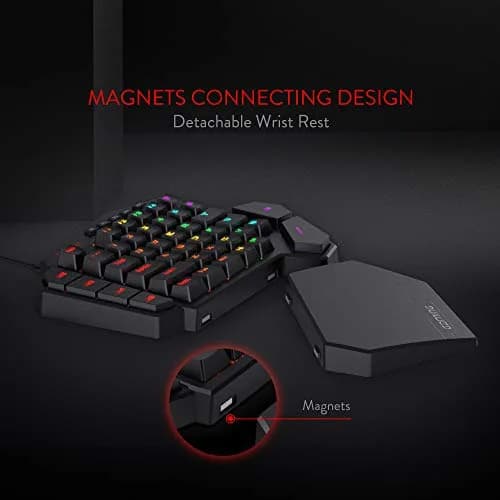 Redragon K585 DITI One-Handed RGB Mechanical Gaming Keypad with Hot-Swappable Switches & Wrist Rest | 42-Key Tactical Layout thumbnail 5