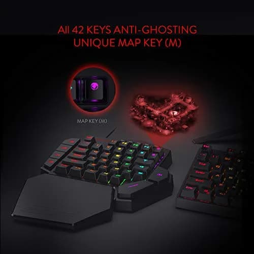 Redragon K585 DITI One-Handed RGB Mechanical Gaming Keypad with Hot-Swappable Switches & Wrist Rest | 42-Key Tactical Layout thumbnail 6