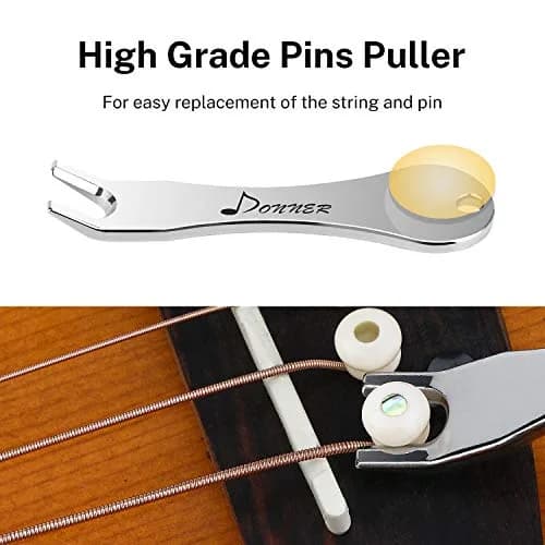 Donner White Bone Acoustic Guitar Bridge Pins 6PCS with Abalone Dot & Puller | Standard Size 5.0mm Slot thumbnail 5