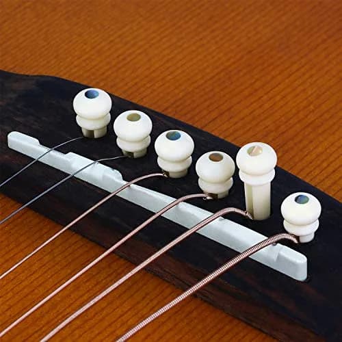 Donner White Bone Acoustic Guitar Bridge Pins 6PCS with Abalone Dot & Puller | Standard Size 5.0mm Slot thumbnail 7
