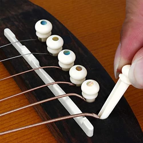 Donner White Bone Acoustic Guitar Bridge Pins 6PCS with Abalone Dot & Puller | Standard Size 5.0mm Slot thumbnail 8