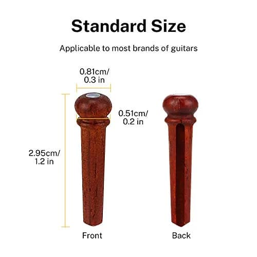 Donner Brown Cocobolo Acoustic Guitar Bridge Pins with Abalone Dot (6 PCS, 5mm Slot) | Enhanced Sustain & Resonance thumbnail 4