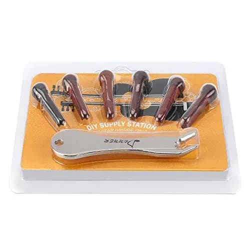 Donner Brown Cocobolo Acoustic Guitar Bridge Pins with Abalone Dot (6 PCS, 5mm Slot) | Enhanced Sustain & Resonance thumbnail 9
