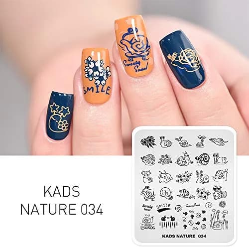 KADS Nail Stamping Plates Nature Template Image Design for Art Decoration and DIY Nail Art (NA034) | Reusable Stainless Steel Nail Art Template thumbnail 3