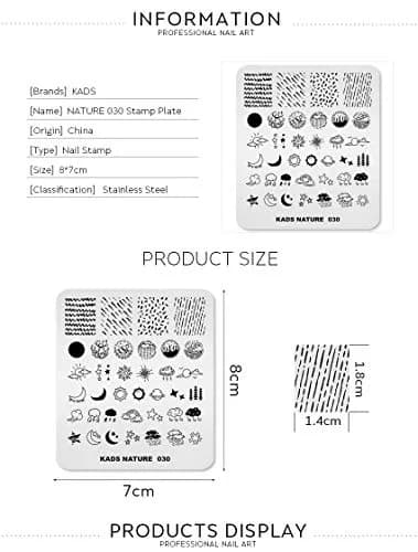 KADS Nail Stamping Plates Nature Template Image Design for Art Decoration and DIY Nail Art (NA030) | Reusable Stainless Steel Nail Art Plate thumbnail 5