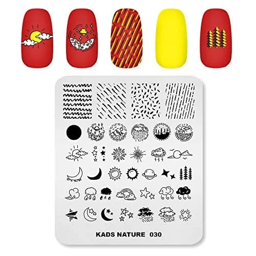 KADS Nail Stamping Plates Nature Template Image Design for Art Decoration and DIY Nail Art (NA030) | Reusable Stainless Steel Nail Art Plate thumbnail 1