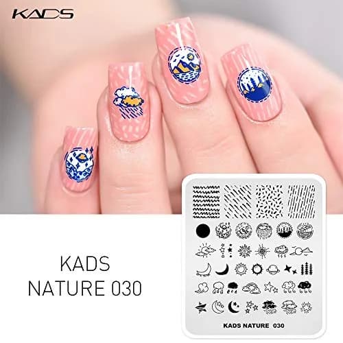 KADS Nail Stamping Plates Nature Template Image Design for Art Decoration and DIY Nail Art (NA030) | Reusable Stainless Steel Nail Art Plate thumbnail 3