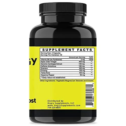 Angry Supplements Angry Energy Capsules 60 Count | Natural Non-GMO Energy Booster for Focus & Stamina thumbnail 6