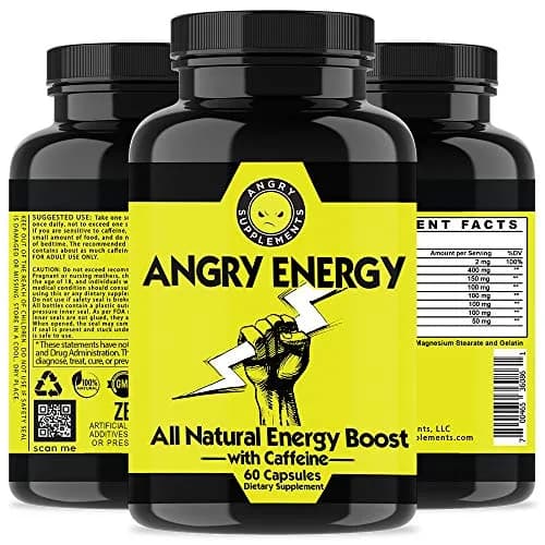 Angry Supplements Angry Energy Capsules 60 Count | Natural Non-GMO Energy Booster for Focus & Stamina thumbnail 2