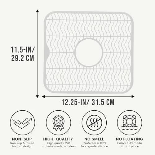 DecorRack Sink Protectors for Kitchen, Plastic 12" x 11" | Protect Sink from Damage & Scratches thumbnail 2
