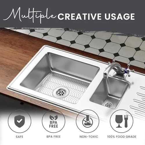 DecorRack Sink Protectors for Kitchen, Plastic 12" x 11" | Protect Sink from Damage & Scratches thumbnail 3