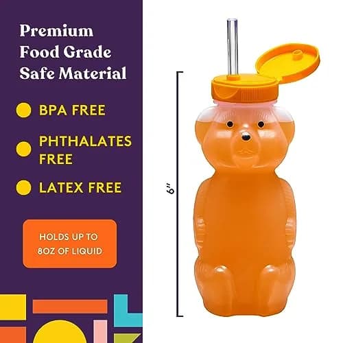 Special Supplies Honey Bear Straw Cup 237ml (8 Fl Oz) | Therapy Assist for Low Suction & Mobility thumbnail 4
