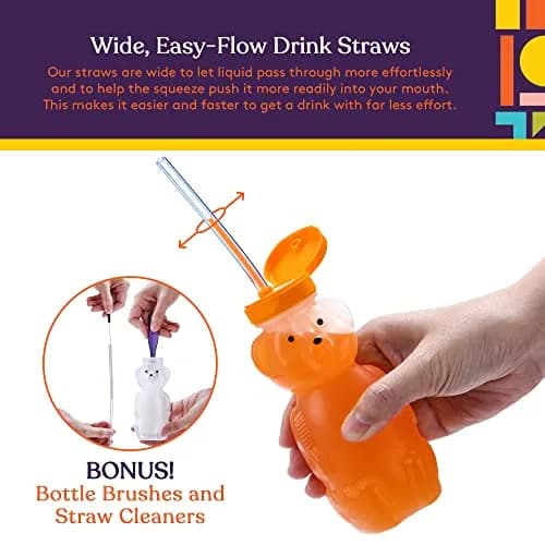 Special Supplies Honey Bear Straw Cup 237ml (8 Fl Oz) | Therapy Assist for Low Suction & Mobility thumbnail 5