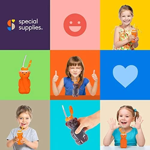 Special Supplies Honey Bear Straw Cup 237ml (8 Fl Oz) | Therapy Assist for Low Suction & Mobility thumbnail 6