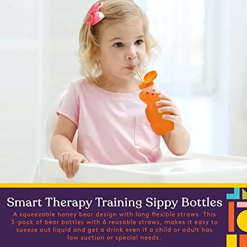 Special Supplies Honey Bear Straw Cup 237ml (8 Fl Oz) | Therapy Assist for Low Suction & Mobility thumbnail 2