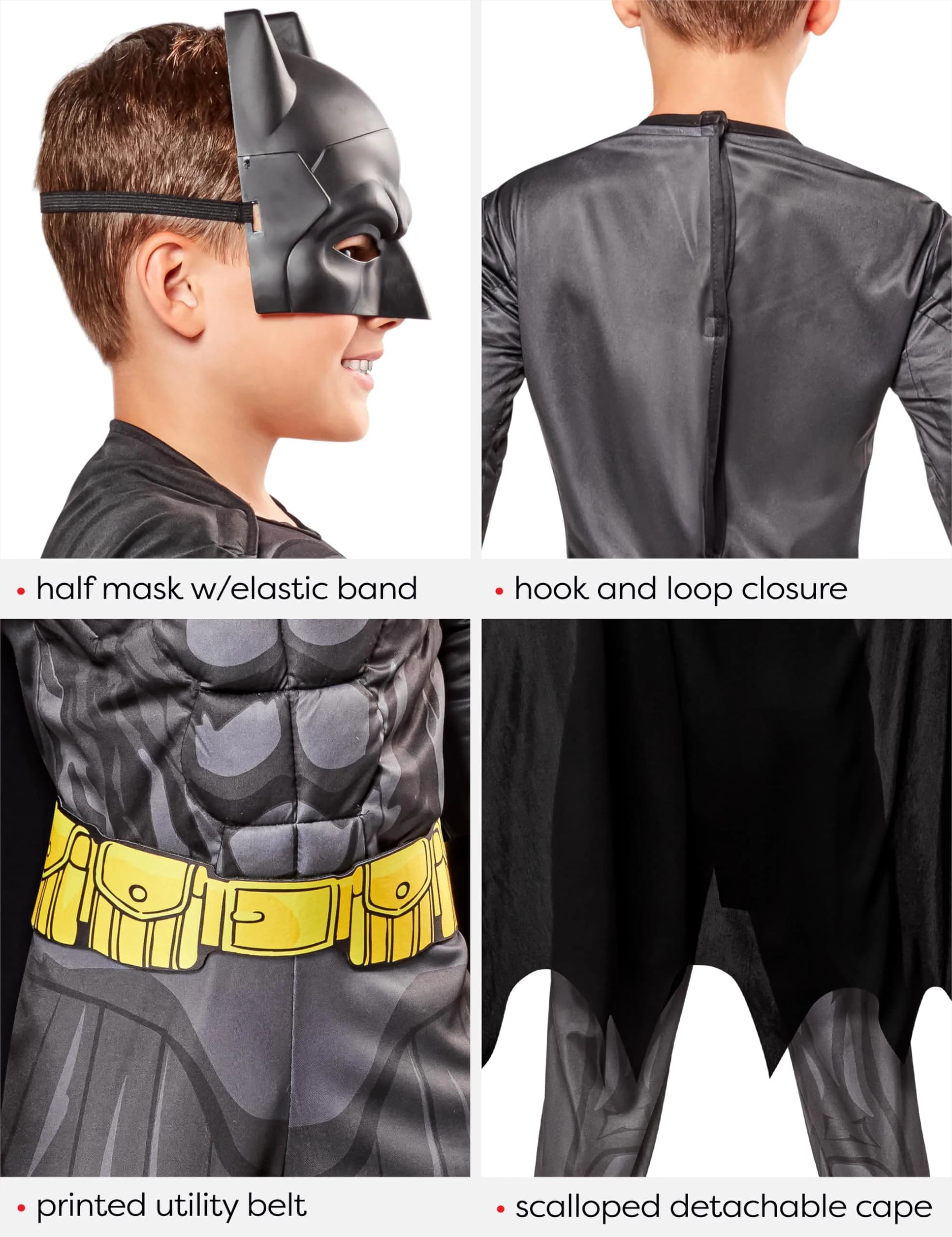 Rubies DC Comics Batman Deluxe Costume for Kids, Boys Large (12-14) | Officially Licensed Superhero Outfit - view 3