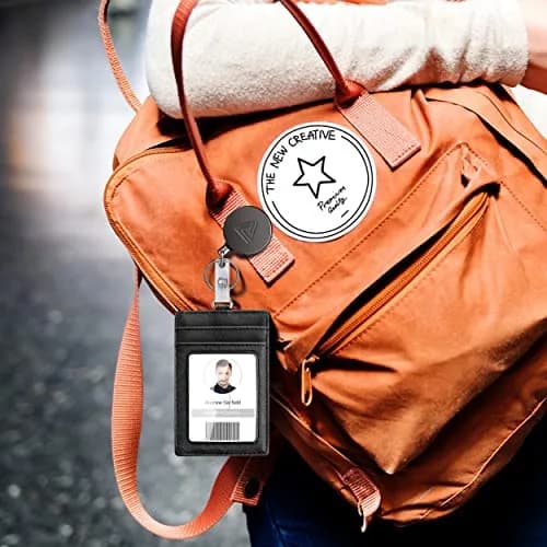 Azrra Retractable Keychain Heavy Duty Badge Holder Reel with 2 ID Holders, Matt Black | Strong Dyneema Cord thumbnail 6