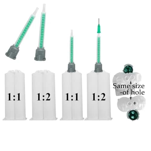 FRIGIIRE Green Static Mixing Nozzles for 50ml Dual-Barrel Cartridges, 91mm (3.6in) | 20-Piece Pack for 1:1 & 2:1 Ratios thumbnail 3