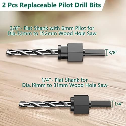 HYCHIKA 19-Piece Hole Saw Kit with 19-152mm Blades, Mandrels & Drill Bits | Cuts Wood, Plywood, Drywall, PVC thumbnail 6