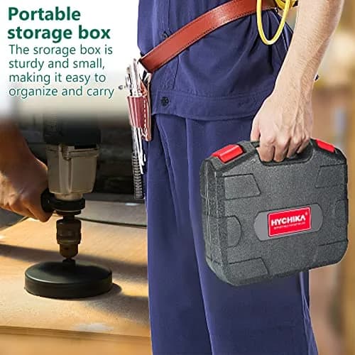 HYCHIKA 19-Piece Hole Saw Kit with 19-152mm Blades, Mandrels & Drill Bits | Cuts Wood, Plywood, Drywall, PVC thumbnail 8
