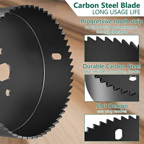 HYCHIKA 19-Piece Hole Saw Kit with 19-152mm Blades, Mandrels & Drill Bits | Cuts Wood, Plywood, Drywall, PVC thumbnail 3