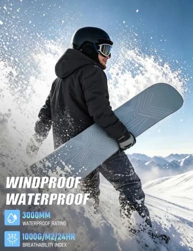 MAGCOMSEN Winter Jacket - Men's Fleece Coat for Ski, Snow & Rain Activities | Windproof & Water Resistant, Thermal Fleece Lining, Multiple Pockets thumbnail 4