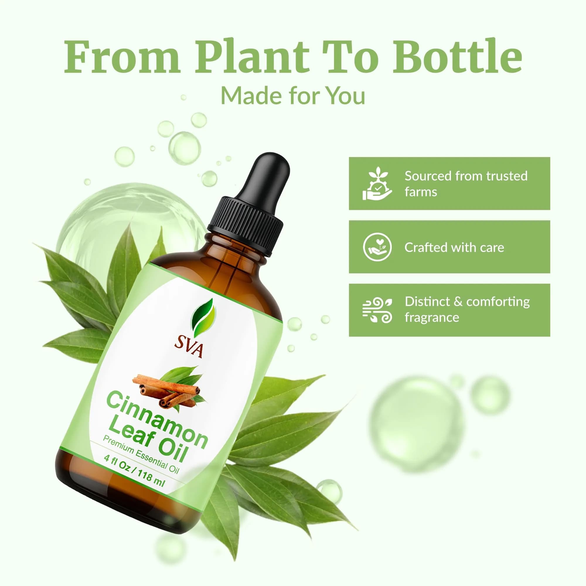 SVA ORGANICS Cinnamon Leaf Essential Oil 4 Fl Oz (118 ml) | Pure & Natural - view 4