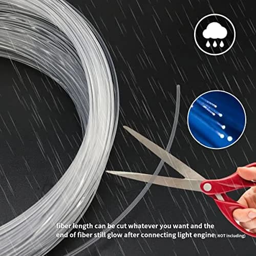 AZIMOM PMMA Plastic End Glow Fiber Optic Cable 0.25mm 100m | Bright Night Lighting for Sky Ceilings thumbnail 5