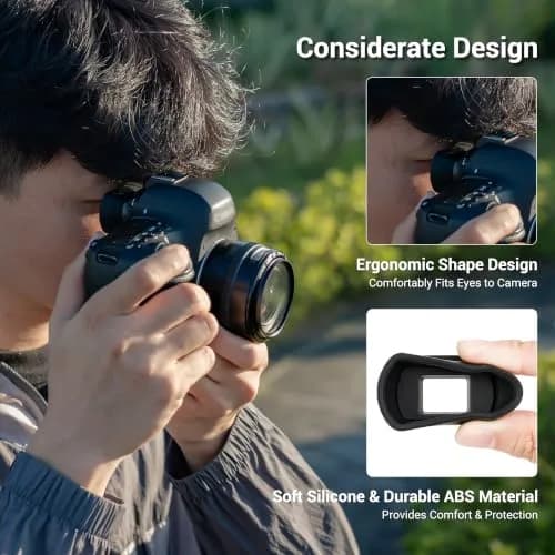 KIWIFOTOS Long Soft EF Eyecup Viewfinder for Canon Rebel T7 T6 EOS 90D 80D | Blocks Stray Light for Clearer View thumbnail 4