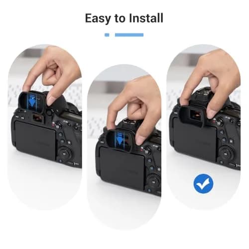 KIWIFOTOS Long Soft EF Eyecup Viewfinder for Canon Rebel T7 T6 EOS 90D 80D | Blocks Stray Light for Clearer View thumbnail 6