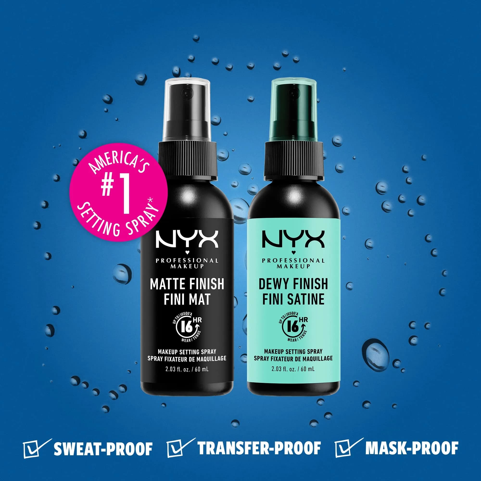 NYX PROFESSIONAL MAKEUP Matte + Dewy Finish Setting Spray - Duo Pack for 16HR Wear - view 3