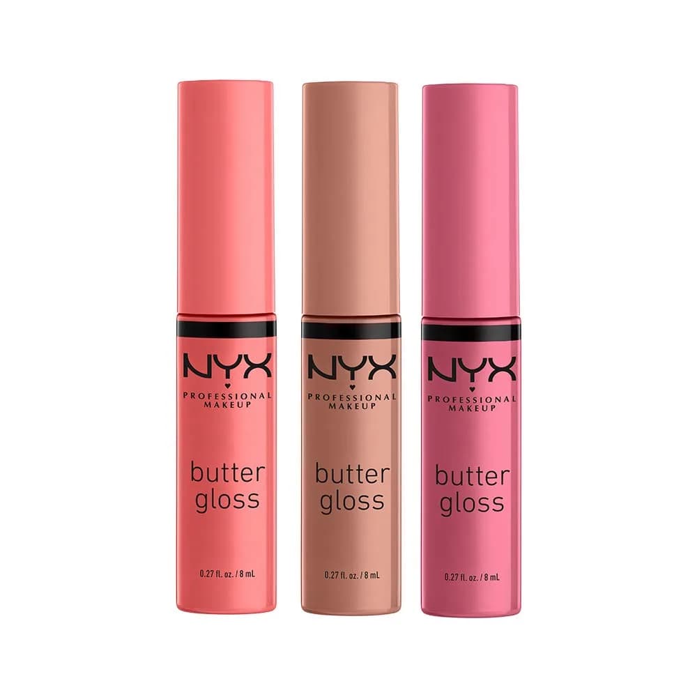 NYX PROFESSIONAL MAKEUP Butter Gloss Trio (Angel Food Cake, Creme Brulee, Madeleine) | Sheer to Medium Coverage - main product image