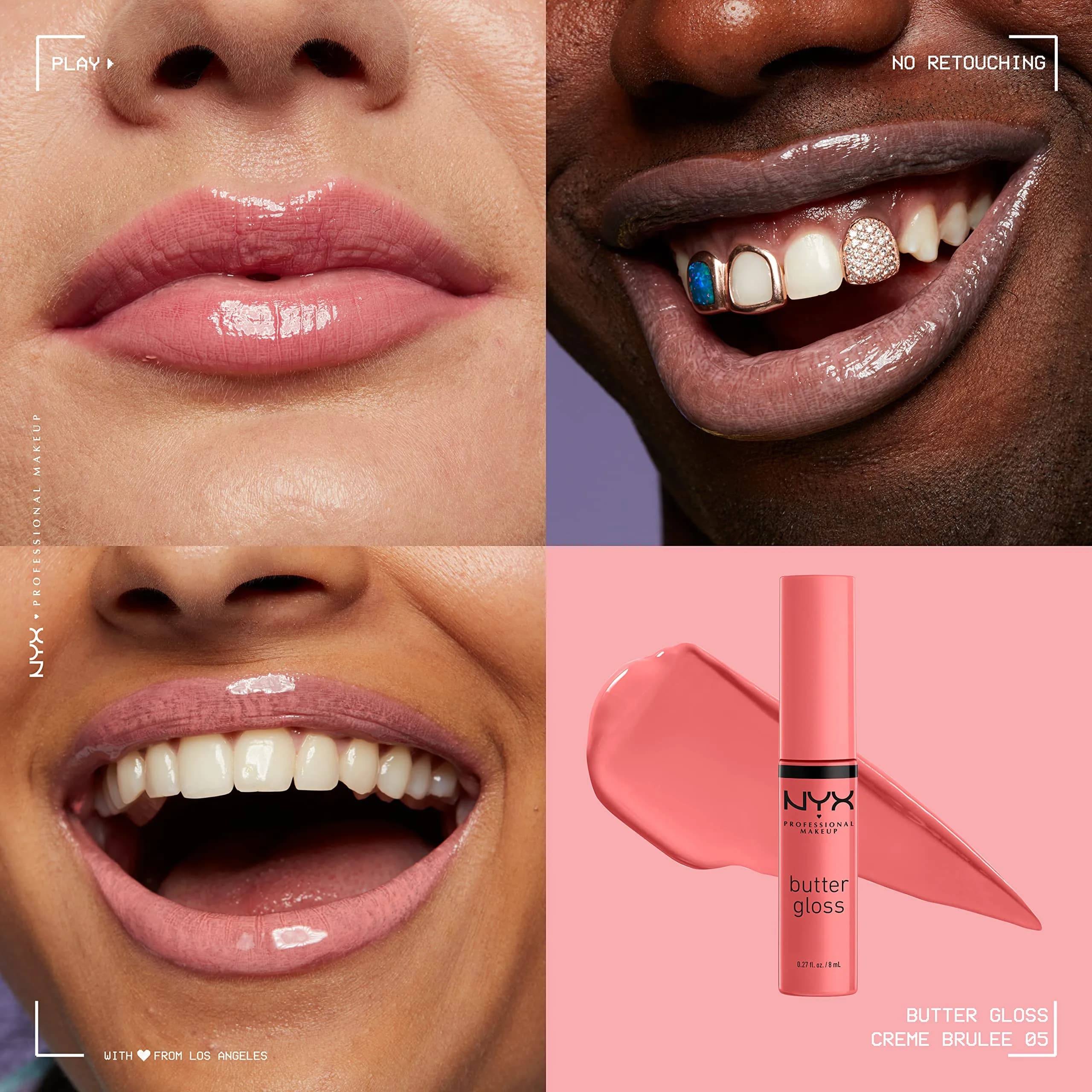 NYX PROFESSIONAL MAKEUP Butter Gloss Trio (Angel Food Cake, Creme Brulee, Madeleine) | Sheer to Medium Coverage - view 7