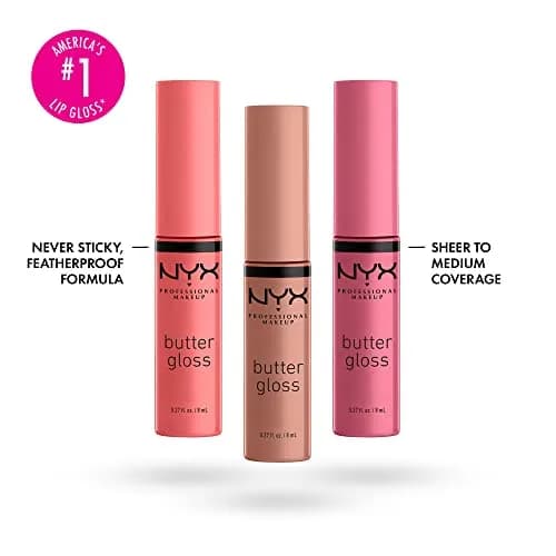 NYX PROFESSIONAL MAKEUP Butter Gloss Trio (Angel Food Cake, Creme Brulee, Madeleine) | Sheer to Medium Coverage thumbnail 2
