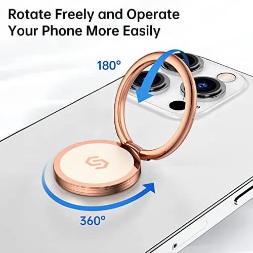 SYNCWIRE Rose Gold Cell Phone Ring Holder Stand with Magnetic Car Mount Compatibility | 360° Rotation, 180° Adjustable thumbnail 5