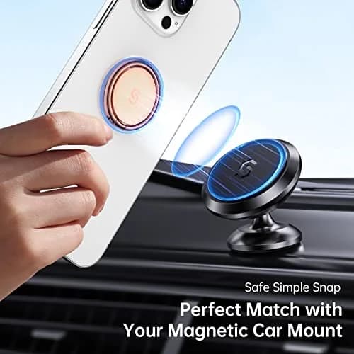 SYNCWIRE Rose Gold Cell Phone Ring Holder Stand with Magnetic Car Mount Compatibility | 360° Rotation, 180° Adjustable thumbnail 6