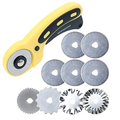 AUTOTOOLHOME 45mm Rotary Cutter for Fabric Pinking Blades | Precise, Safe & Durable (70-120 chars) thumbnail 1