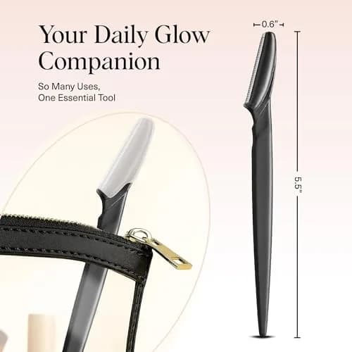 Kitsch Dermaplane Razor for Women Face – Black, 12 Count | Gentle Exfoliation & Peach Fuzz Removal thumbnail 5