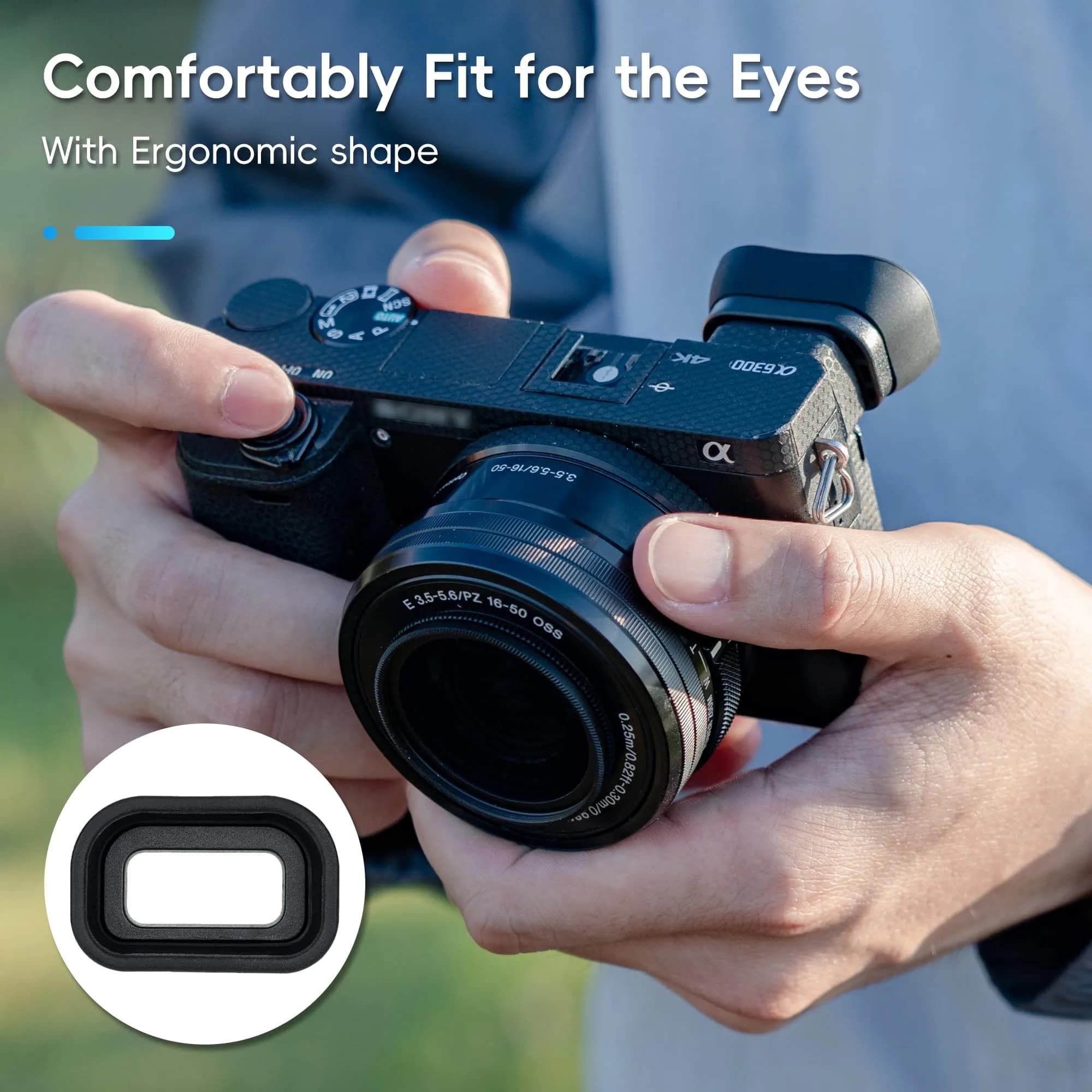 Kiorafoto Extended Eyecup Viewfinder for Sony A6000 A6100 A6300 | Blocks Light & Protects Viewfinder - view 5