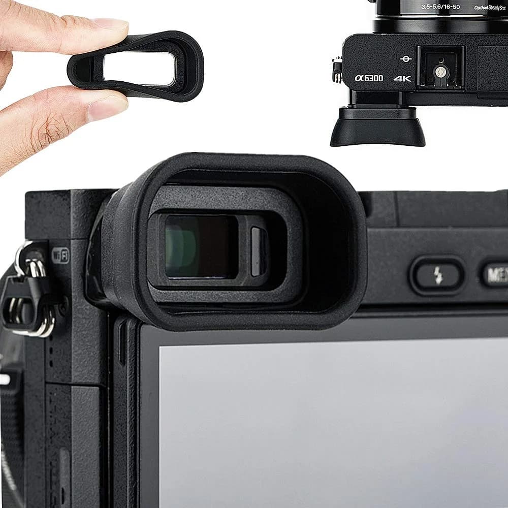 Kiorafoto Extended Eyecup for Sony Alpha A7C Camera | Protects Viewfinder from Impact & Light — for A6000 A6100 A6300