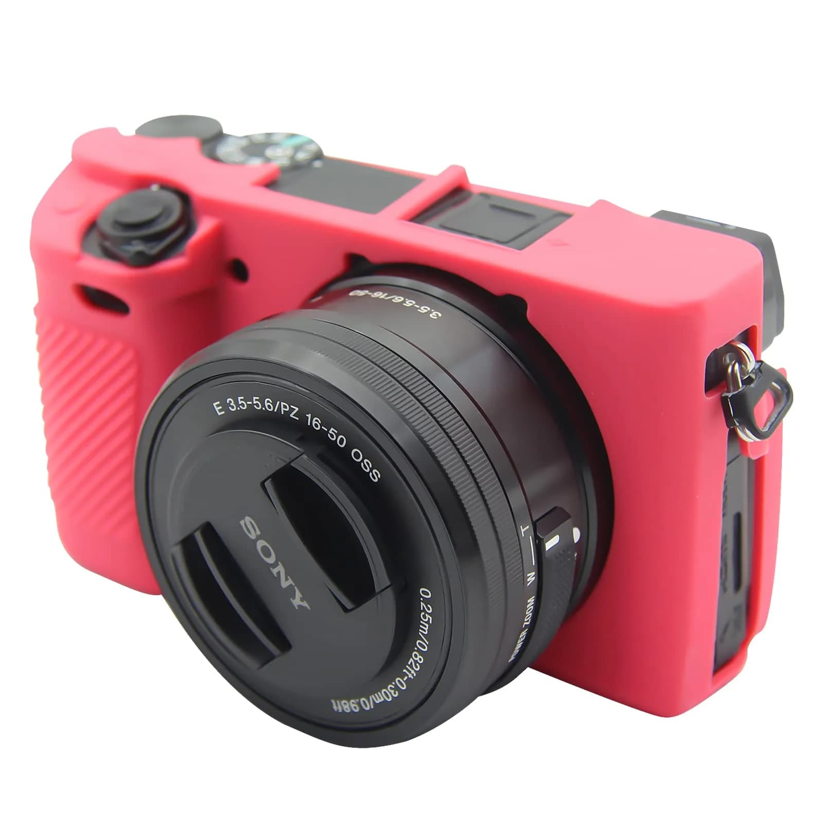 Easy Hood Silicone Camera Case for Sony Alpha A6100 A6300 A6400 (Rose) | Lightweight Protective Cover