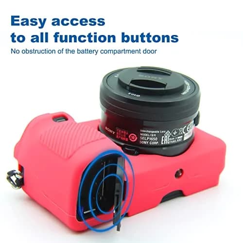 Easy Hood Silicone Camera Case for Sony Alpha A6100 A6300 A6400 (Rose) | Lightweight Protective Cover thumbnail 4
