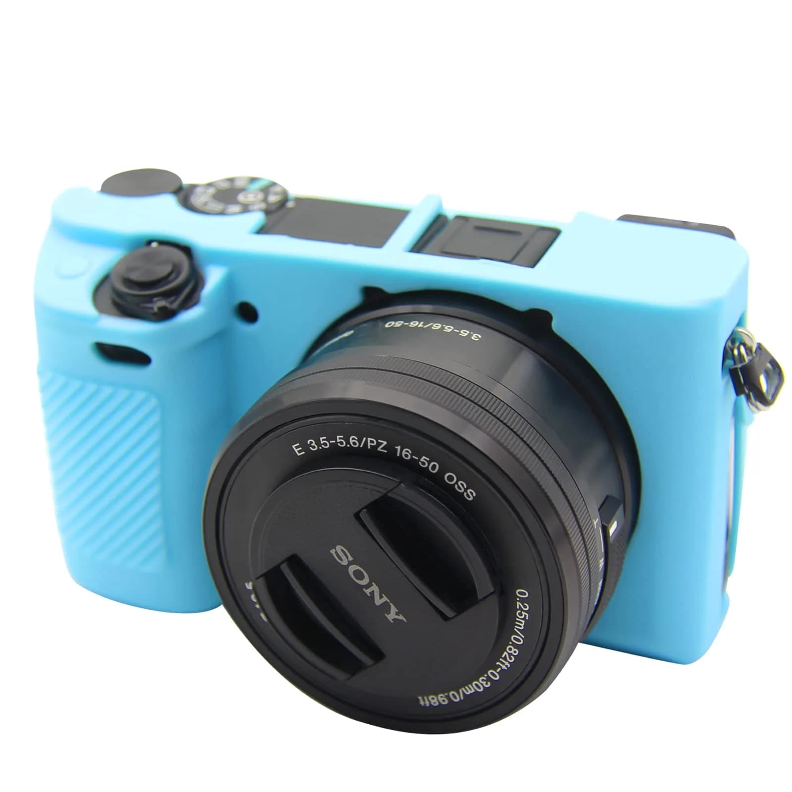 Easy Hood Blue Silicone Camera Case for Sony Alpha A6100 A6300 A6400 Cameras | Protective Skin — Blue