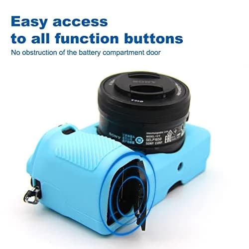 Easy Hood Blue Silicone Camera Case for Sony Alpha A6100 A6300 A6400 Cameras | Protective Skin thumbnail 4