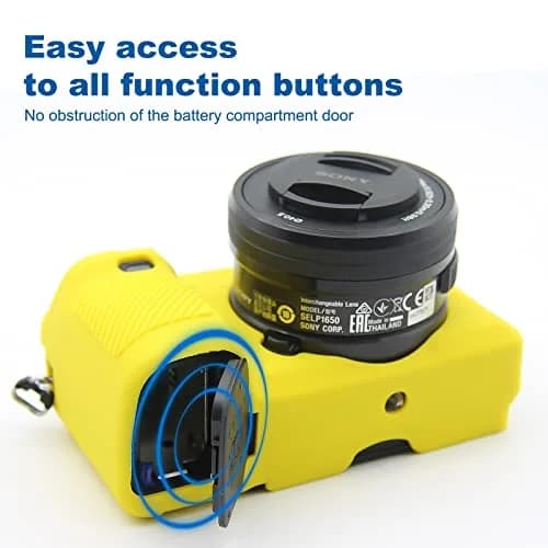 Easy Hood Yellow Silicone Camera Case for Sony Alpha A6100 A6300 A6400 Cameras | Lightweight & Durable Protection thumbnail 4