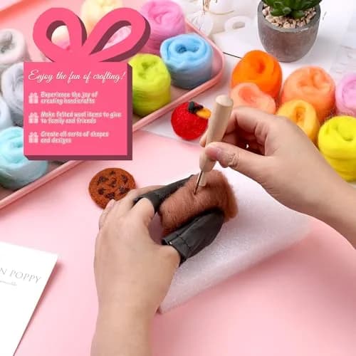 JUPEAN Needle Felting Kit 60 Colors Wool Felting Supplies for Beginners in India thumbnail 5