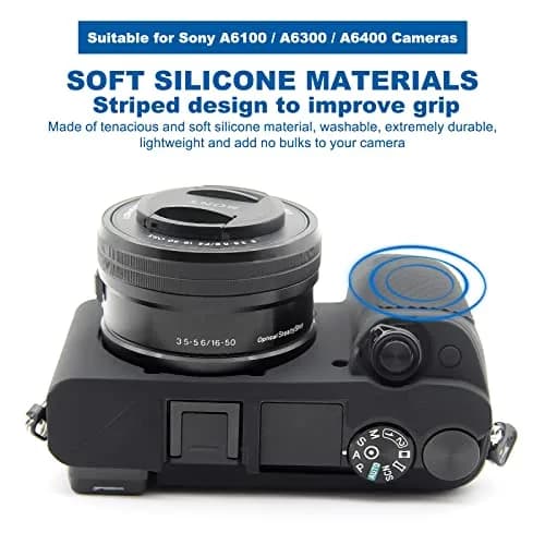 Easy Hood Black Silicone Camera Case for Sony Alpha A6100 A6300 A6400 Cameras | Protective Skin thumbnail 2